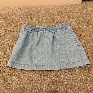 Blue Smocked A-Line Mini Skirt